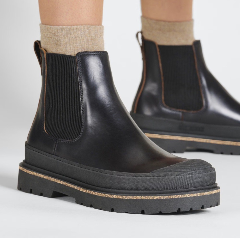 Birkenstock Prescott black leather boots slip on NWT